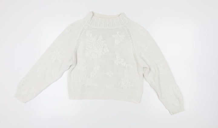 Tour de Force Women's Ivory Floral Pullover Jumper