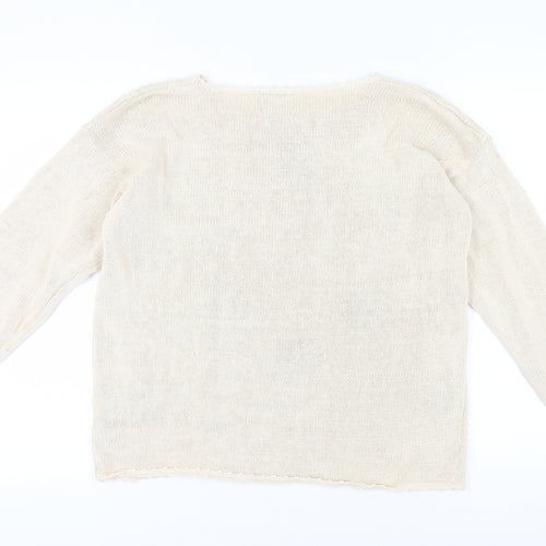 Bramble Lane Women's Ivory Floral Pullover Jumper One Size