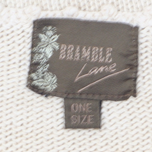 Bramble Lane Women's Ivory Floral Pullover Jumper One Size