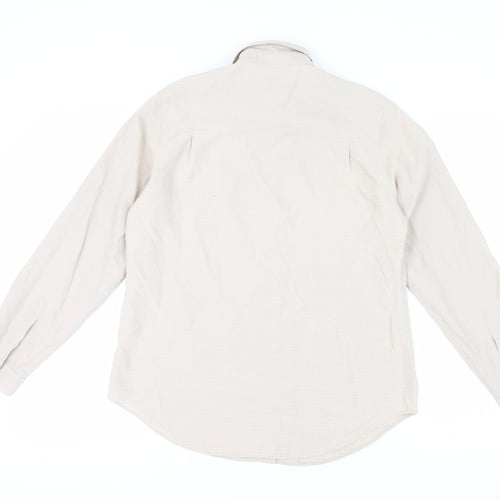 Trader Women's Beige Classic Button-Up Shirt Size 14