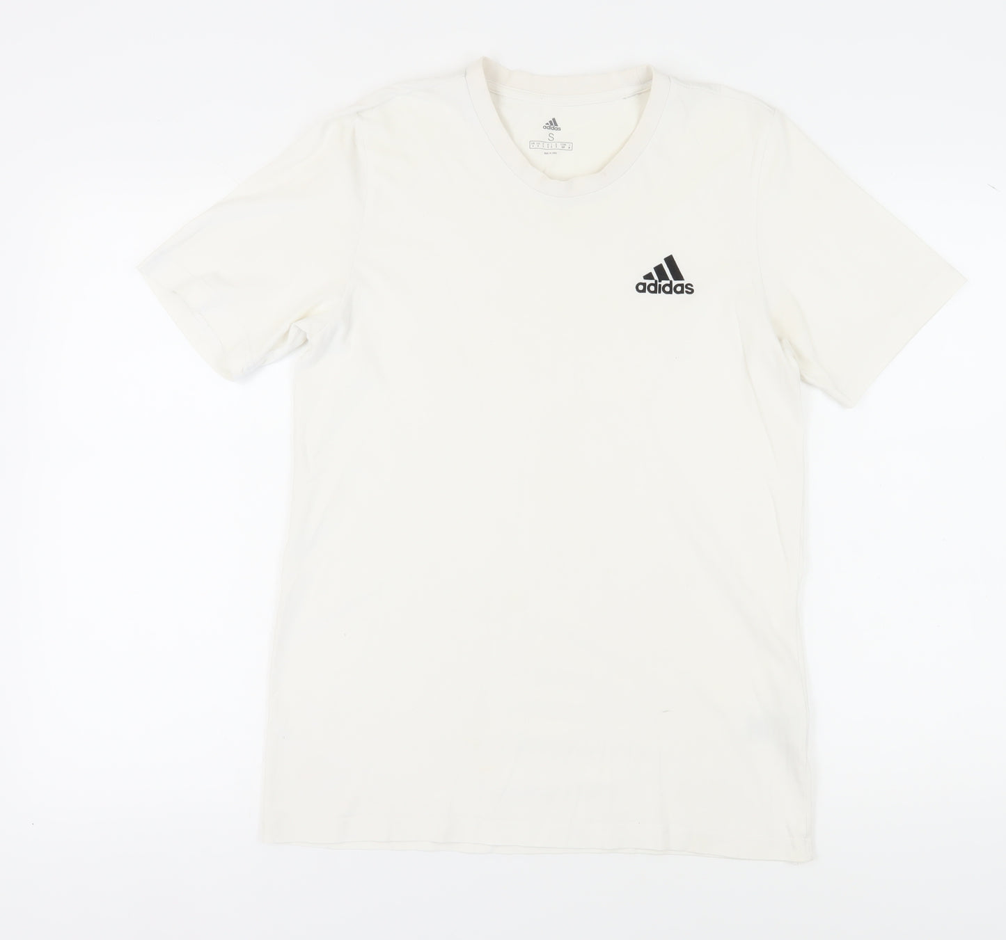 Adidas Men's White Cotton T-Shirt Size S