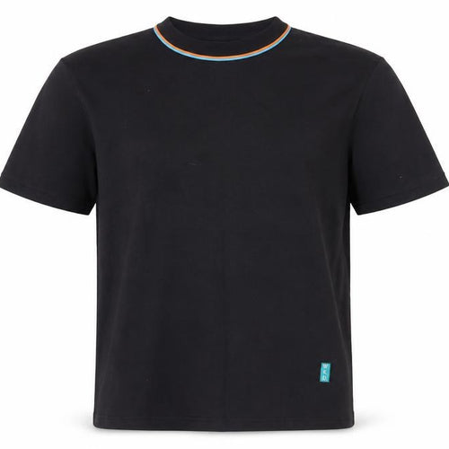 WKD Men's Black L T-Shirt Round Neck Cotton