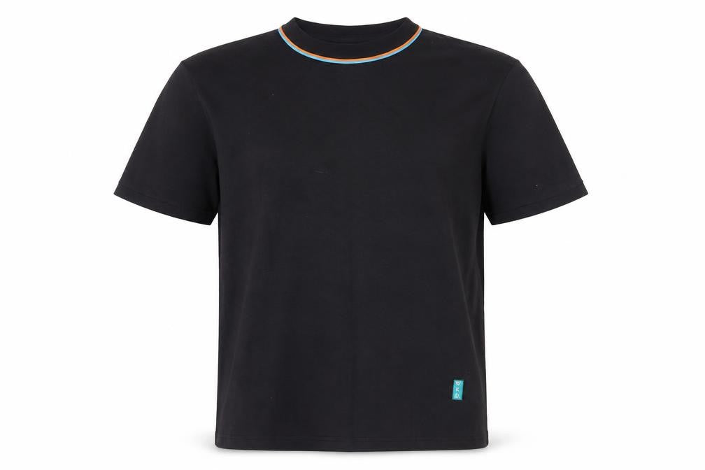 WKD Men's Black L T-Shirt Round Neck Cotton