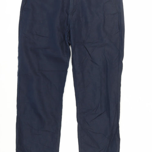 Marks and Spencer Men's Blue Chino Trousers 34 Regular Fit