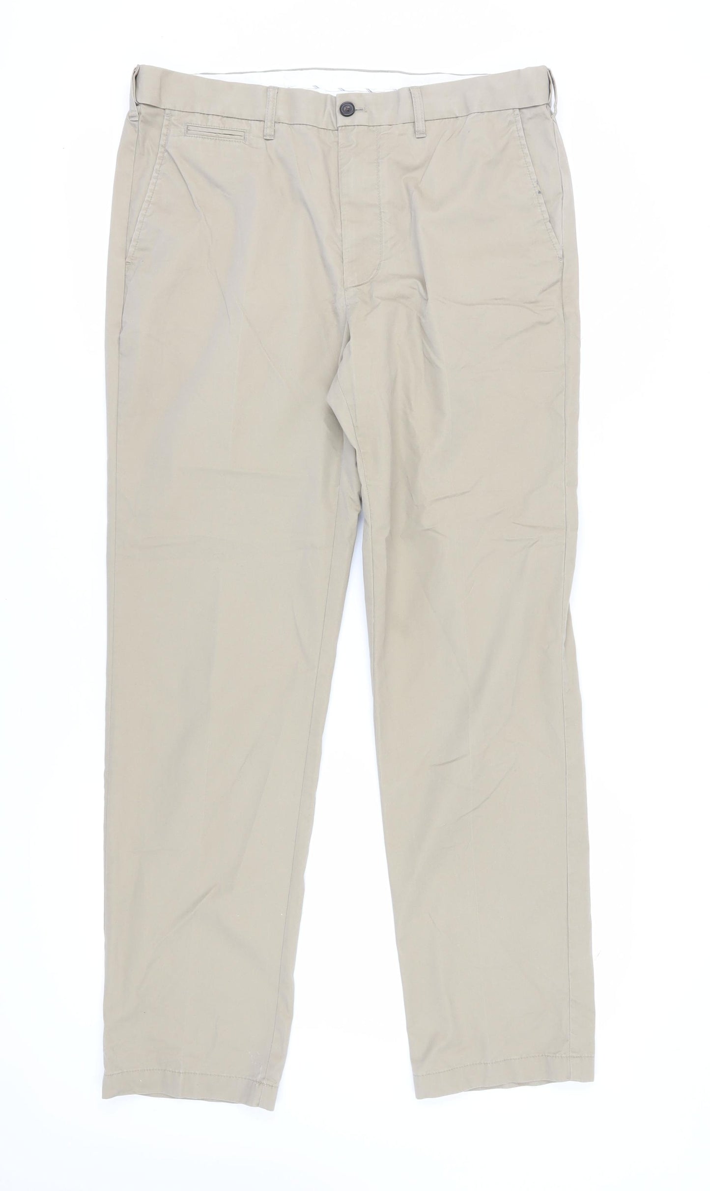 Marks and Spencer Men's Beige Chino Trousers, Size 36