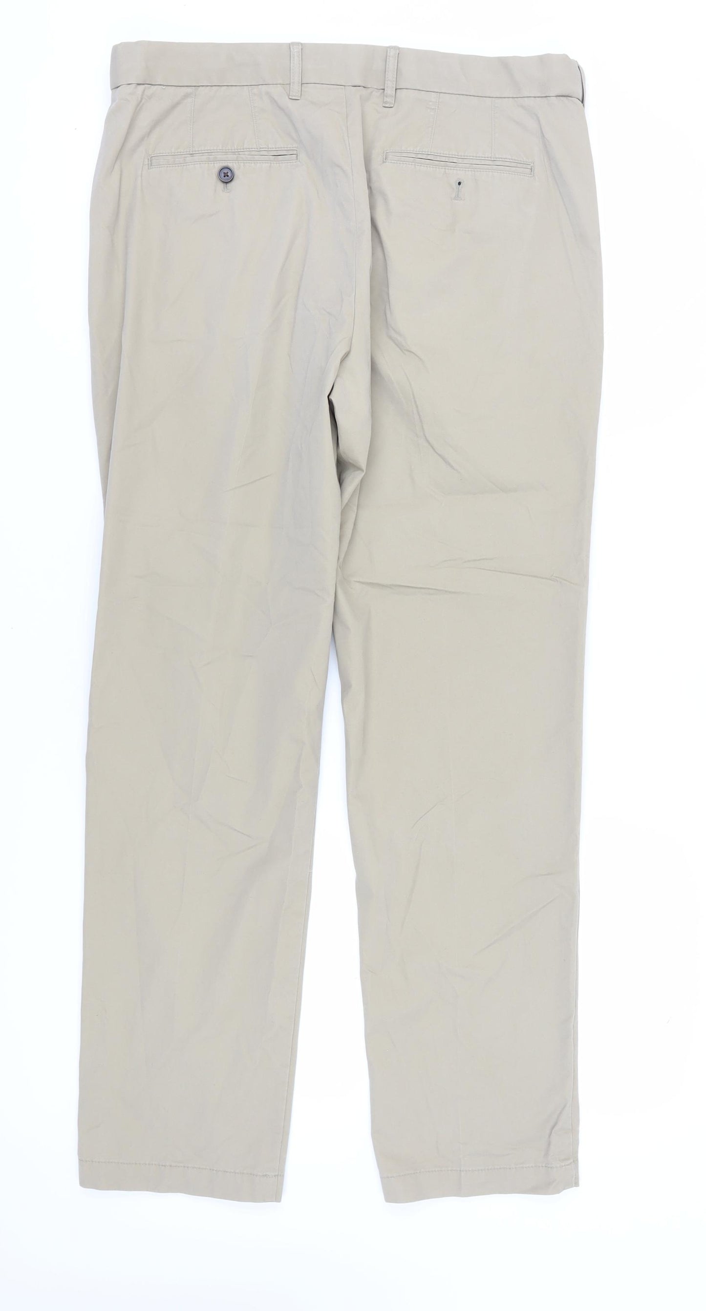 Marks and Spencer Men's Beige Chino Trousers, Size 36