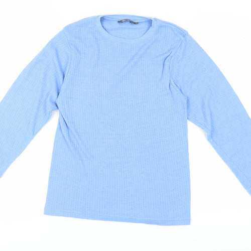 Higear Men's Blue Long Sleeve Crew Neck T-Shirt - Medium