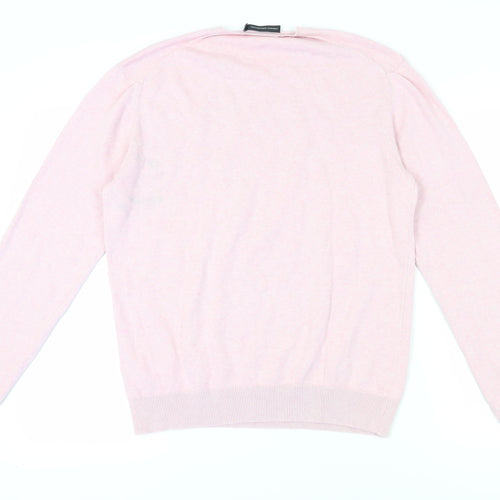 French Connection Men's Pink Cotton Pullover Jumper - M