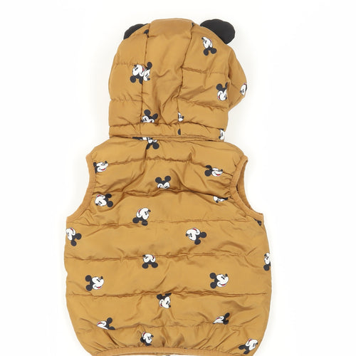 H&M Unisex Mickey Mouse Puffer Jacket - Brown, 12 Months