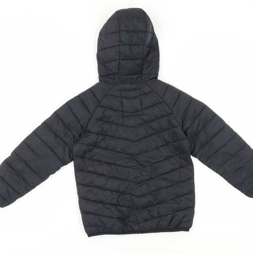 Marks and Spencer Boys Black Hooded Puffer Jacket 7-8Y