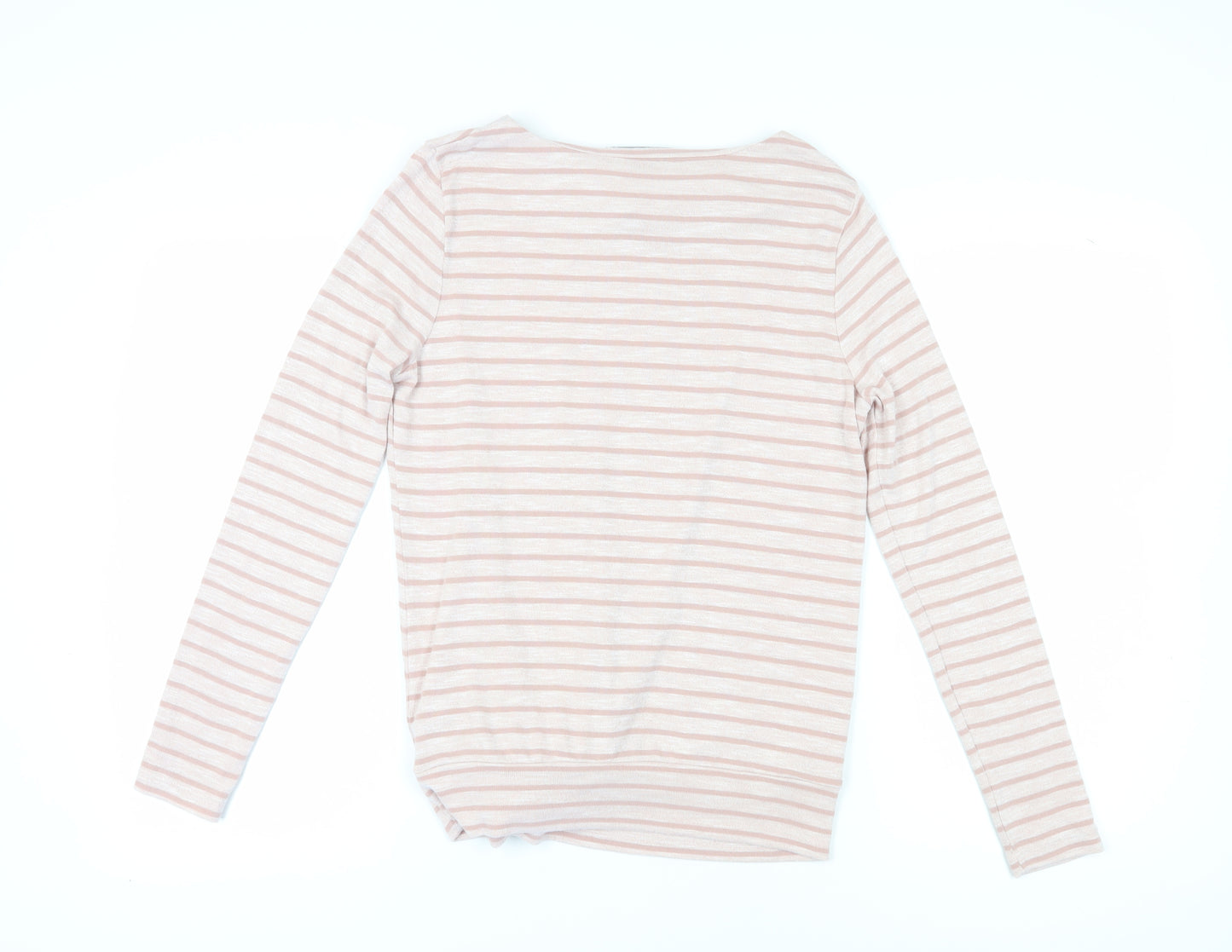 Marks and Spencer Women’s Pink Striped Boat Neck T-Shirt Size 12