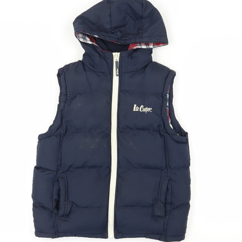 Lee Cooper Blue Hooded Puffer Waistcoat Teens Size 10