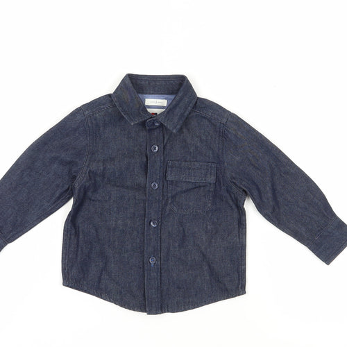 Jasper Conran Unisex Blue Denim Button-Up Shirt 12-18 Months