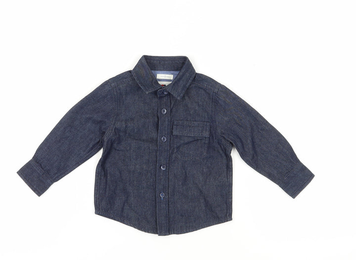 Jasper Conran Unisex Blue Denim Button-Up Shirt 12-18 Months