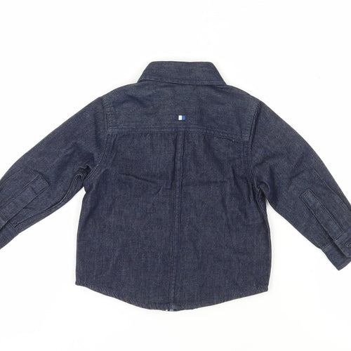 Jasper Conran Unisex Blue Denim Button-Up Shirt 12-18 Months
