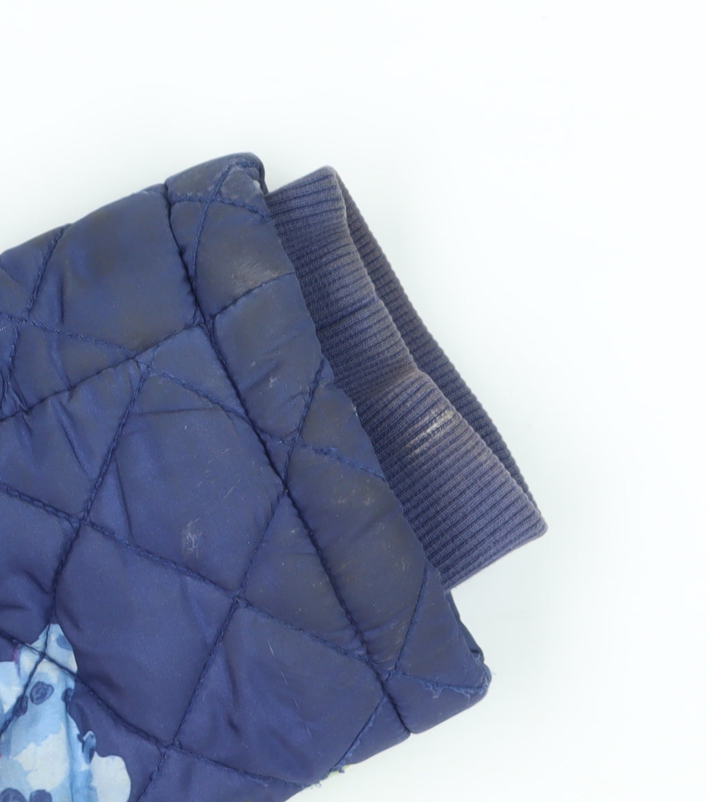 Joules Girls Blue Floral Puffer Jacket Coat 8 Years