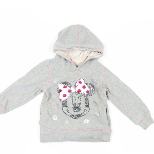 Disneyland Paris Minnie Mouse Grey Girls Hoodie, 6 Years