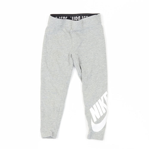 Nike Girls Grey Ankle Leggings 4 Years - Casual Comfort