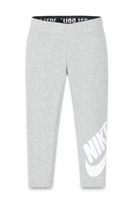 Front view of Nike girls’ grey ankle leggings 4 years - casual comfort
