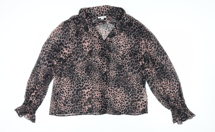 Topshop Women's Animal Print Tunic Blouse, UK 14, Multicoloured