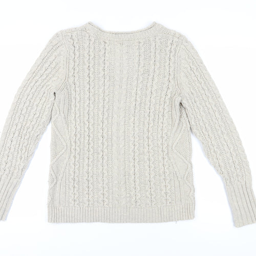 Superdry Men's Beige Cable-Knit Pullover Jumper XL