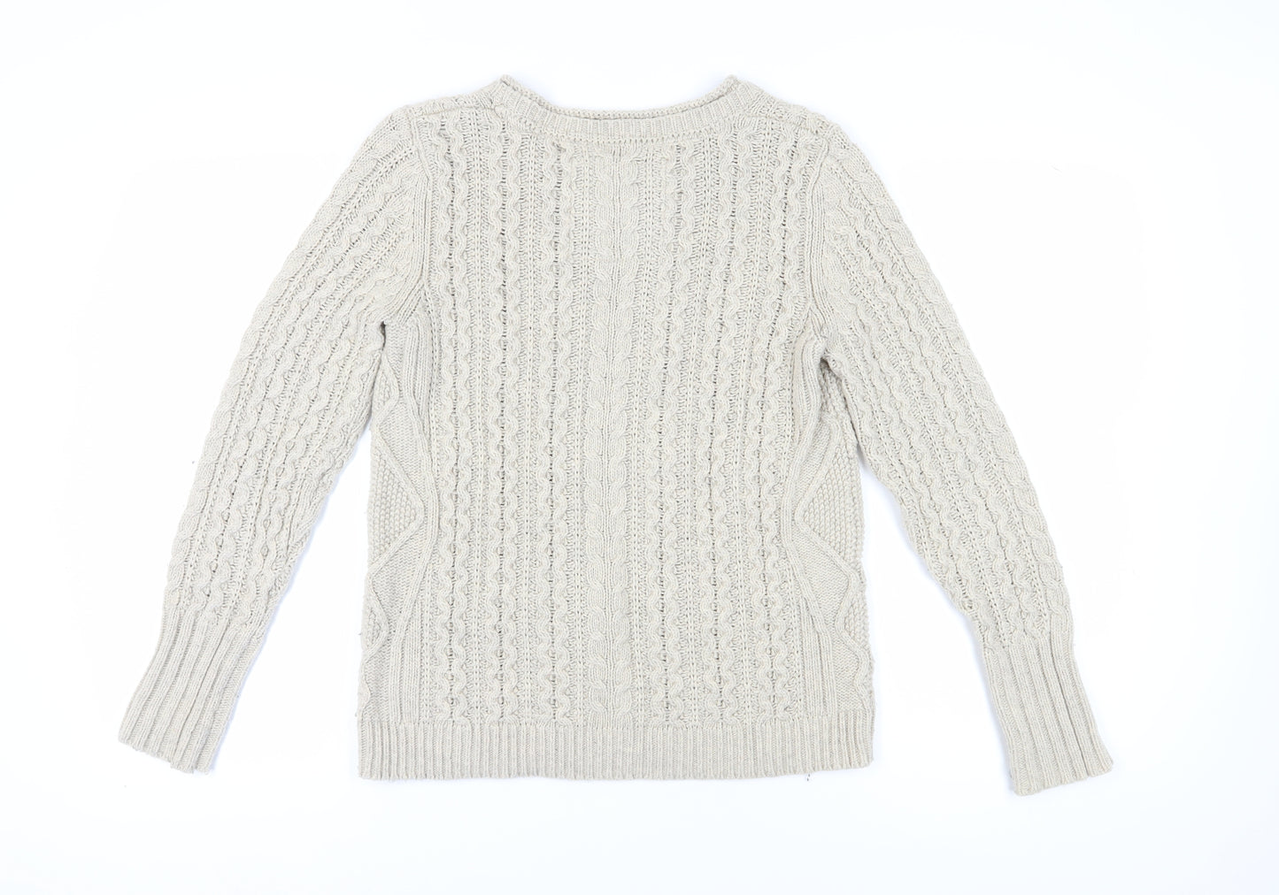 Superdry Men's Beige Cable-Knit Pullover Jumper XL