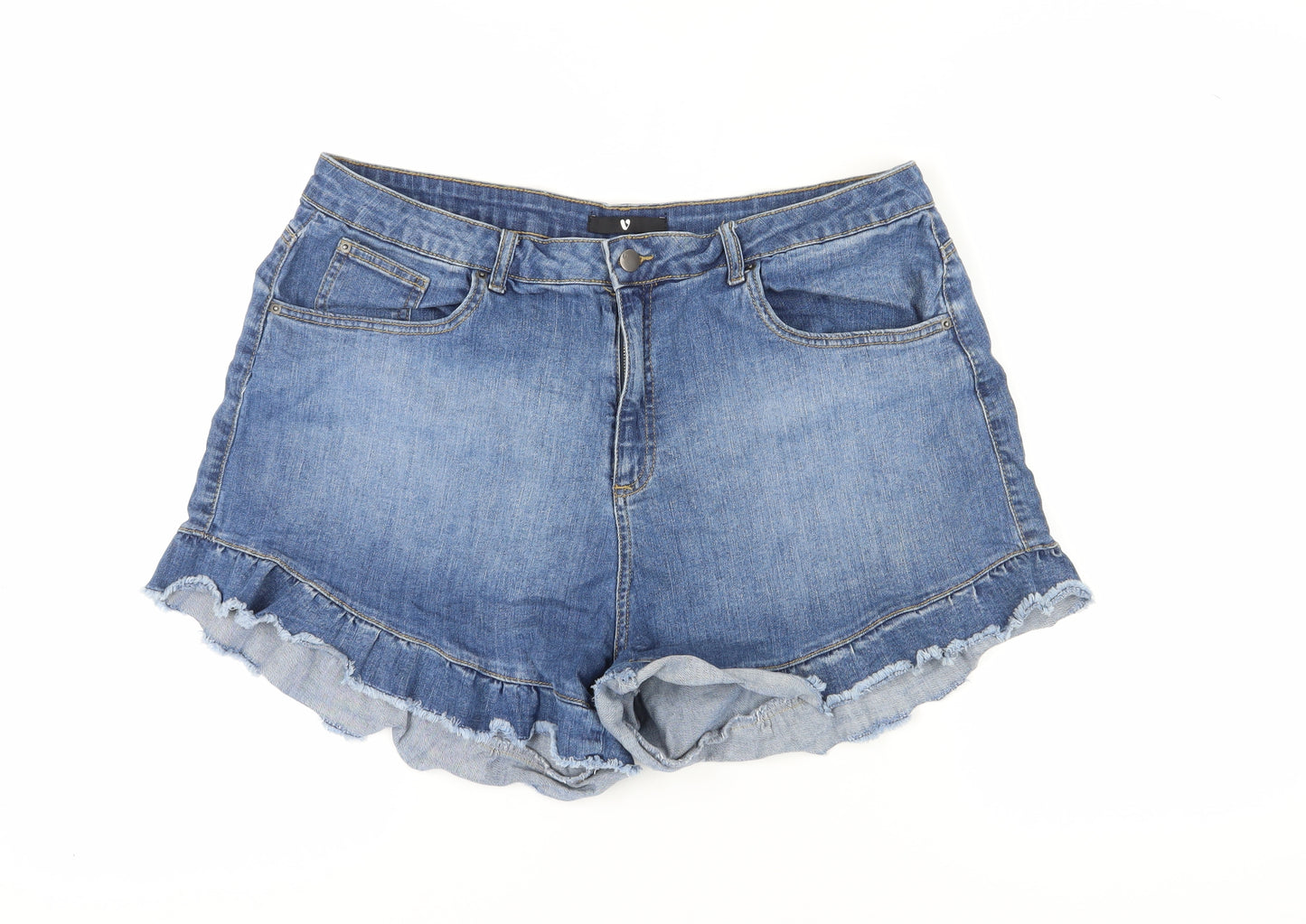 Very Women's Blue Denim Cut-Off Shorts Size 10