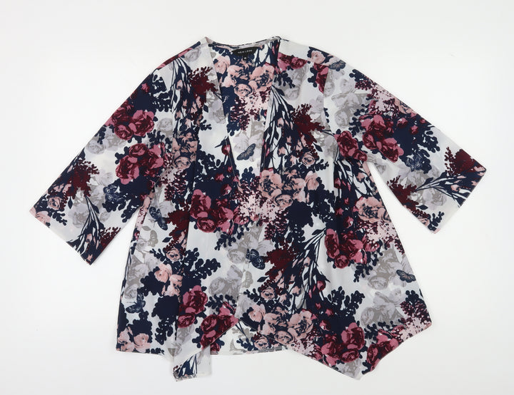 New Look Women's Floral Kimono Blouse, Size 10, Multicoloured