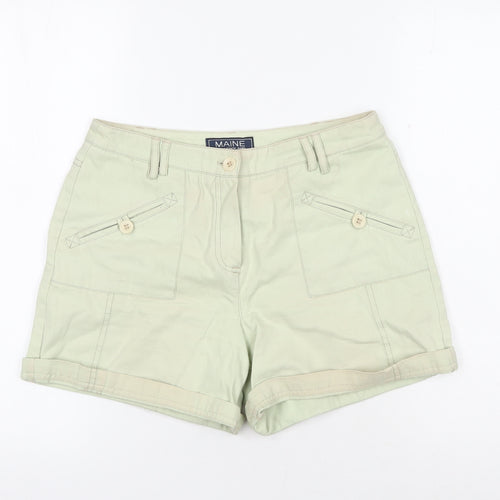 Maine Women's Green Chino Shorts, Size 10, Casual Style