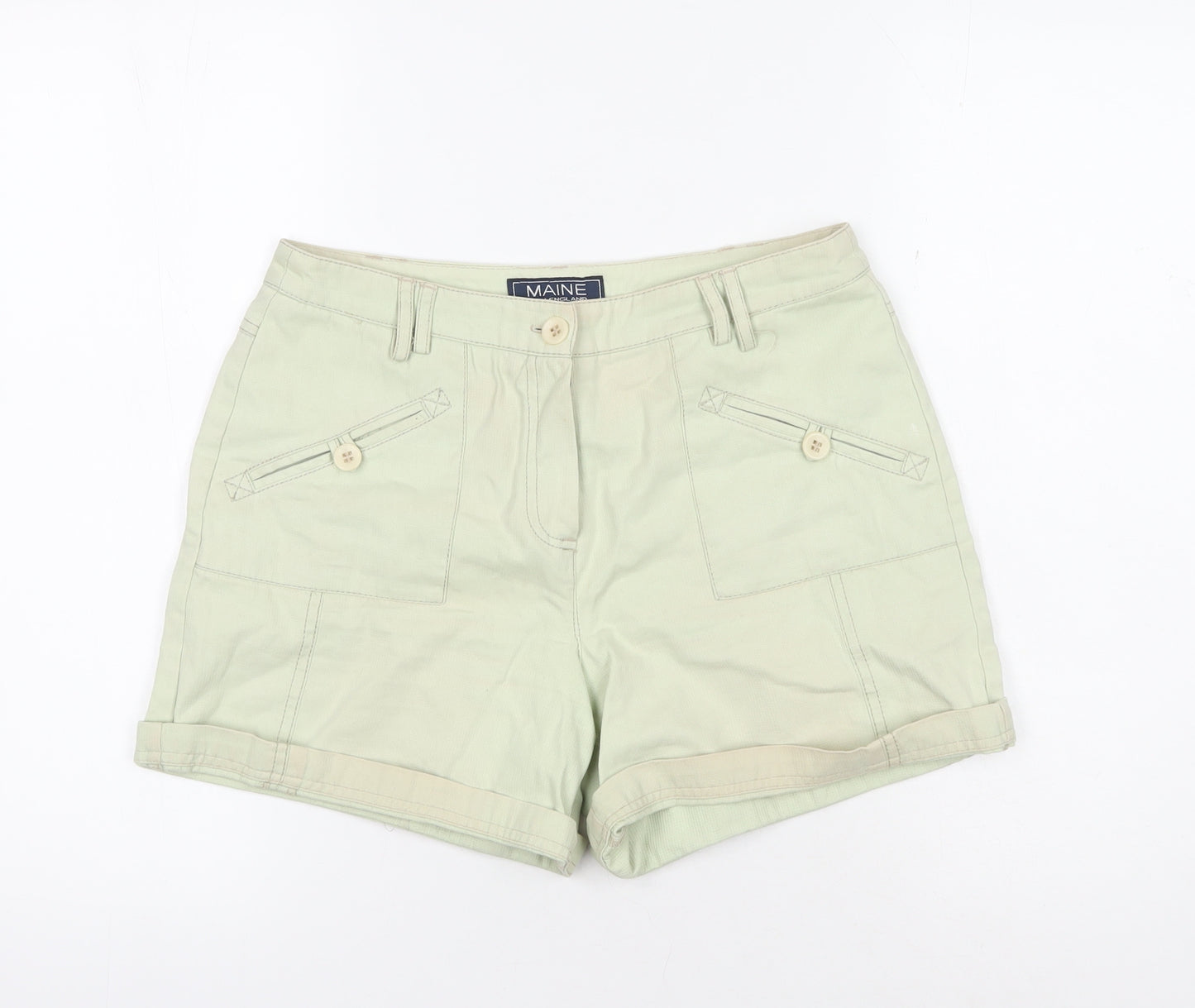 Maine Women's Green Chino Shorts, Size 10, Casual Style