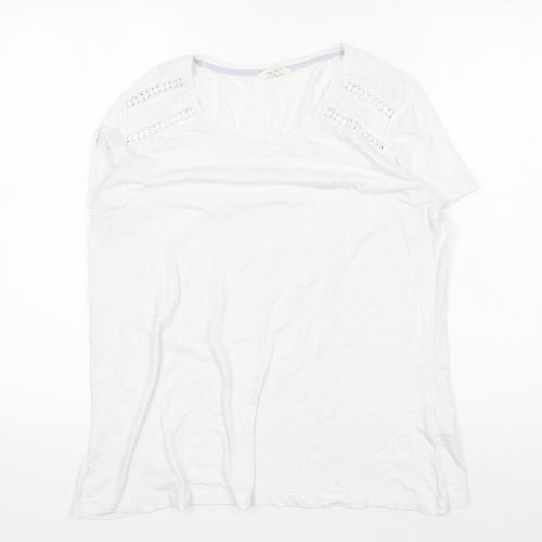 White Stuff Women's White T-Shirt Size 16