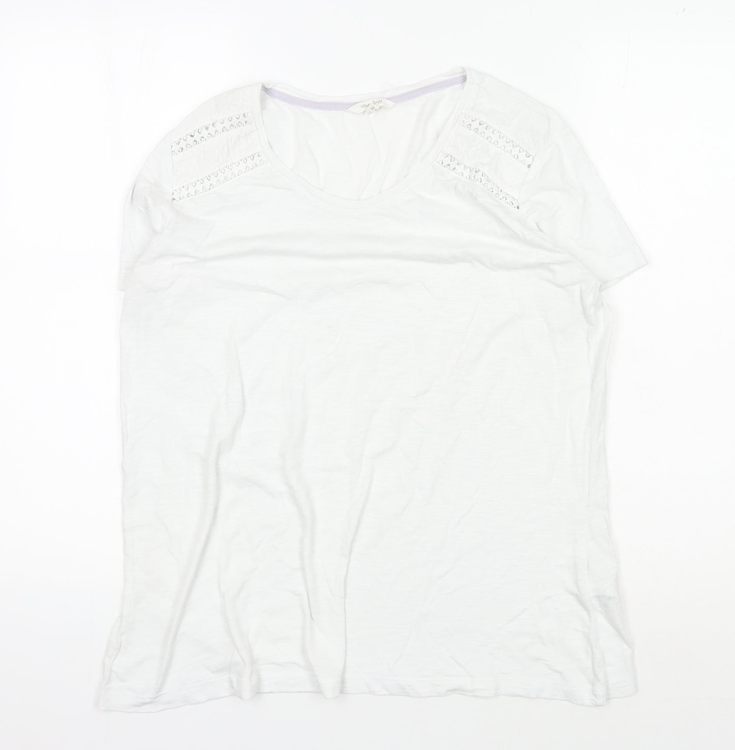 White Stuff Women's White T-Shirt Size 16