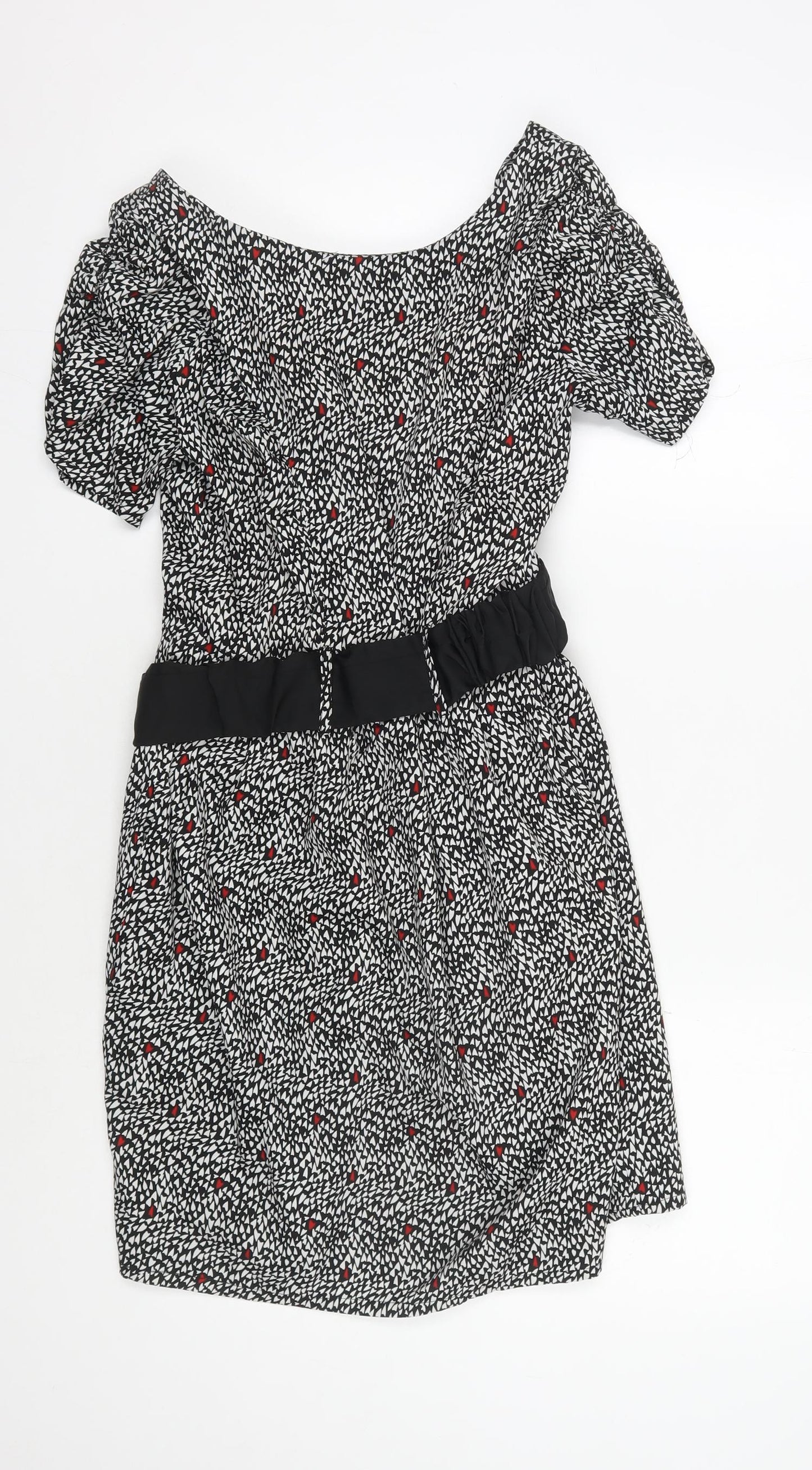 Dunnes Women's Black Floral A-Line Dress Size 12