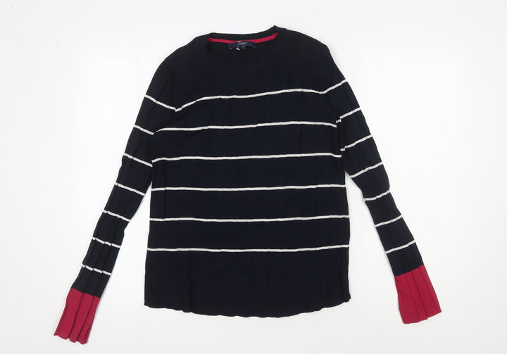 Next Women's Black Striped Pullover Jumper Size 8