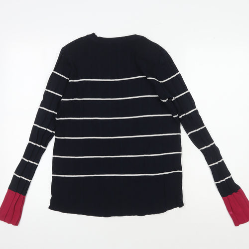 Next Women's Black Striped Pullover Jumper Size 8