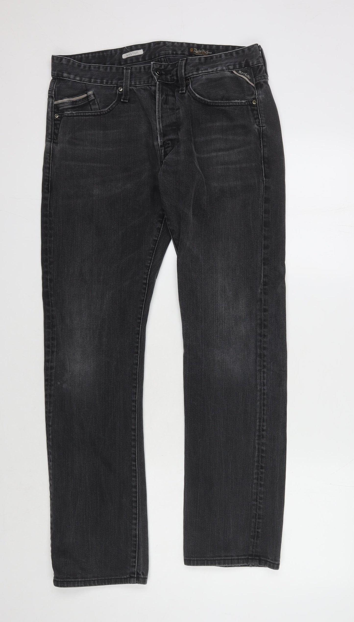 Replay Men's Black Straight Jeans Size 32