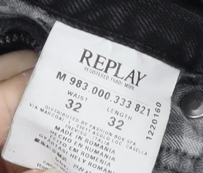Replay Men's Black Straight Jeans Size 32