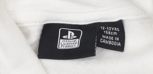 PlayStation White Unisex Kids Hoodie 12 Years