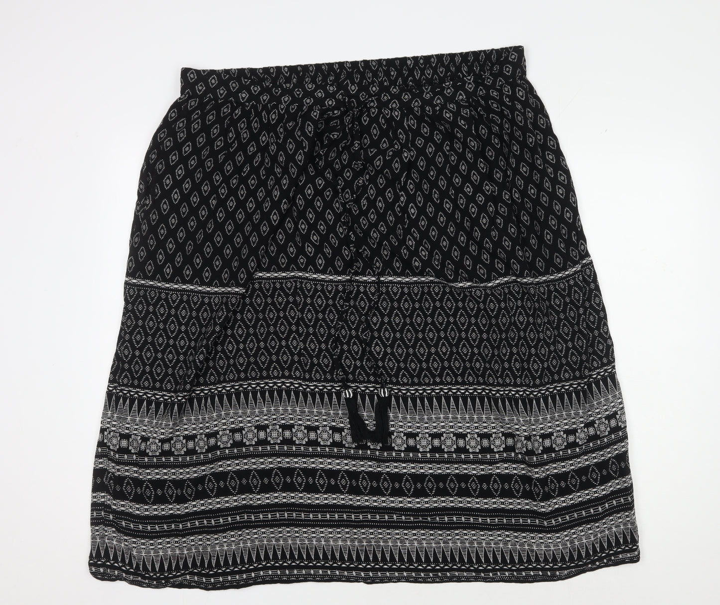 Damart Women's Black Geometric Plus Size Skirt