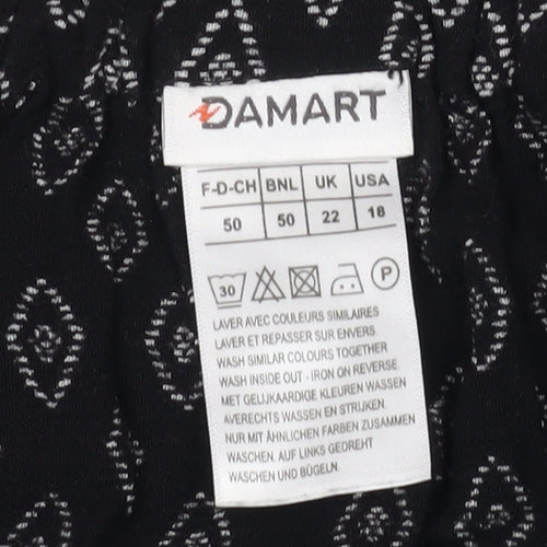 Damart Women's Black Geometric Plus Size Skirt