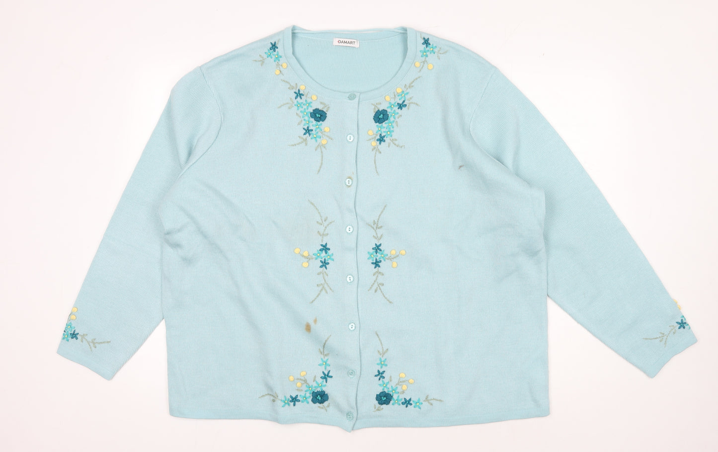 Damart Women's Blue Floral Cardigan Size 26