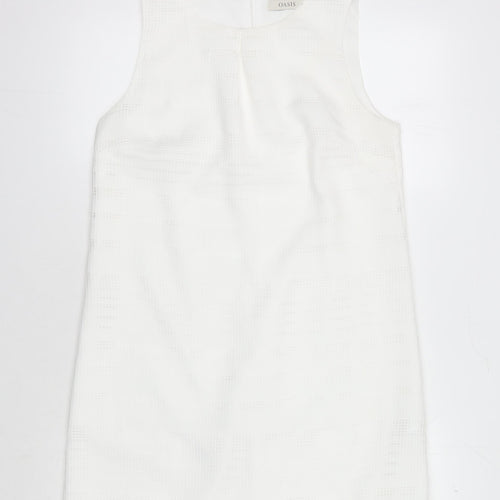 Oasis Women's White Sleeveless Dress, Size 14