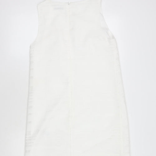 Oasis Women's White Sleeveless Dress, Size 14