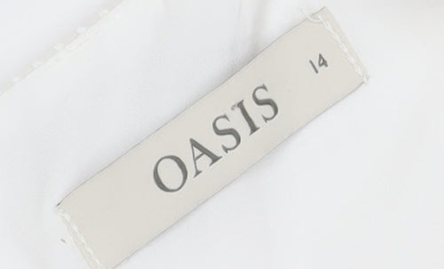 Oasis Women's White Sleeveless Dress, Size 14