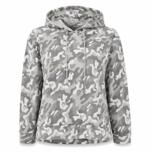 John Lewis Women's Grey Camouflage Hooded Lounge Top M