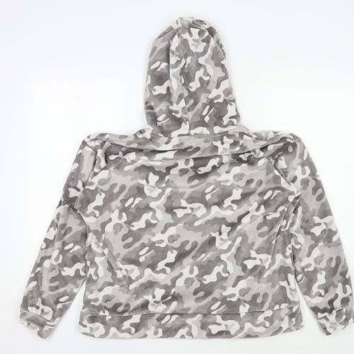 John Lewis Women's Grey Camouflage Hooded Lounge Top M