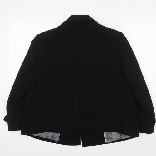 Klass Women's Black Pea Coat - Size 18, Lined, Button Closure