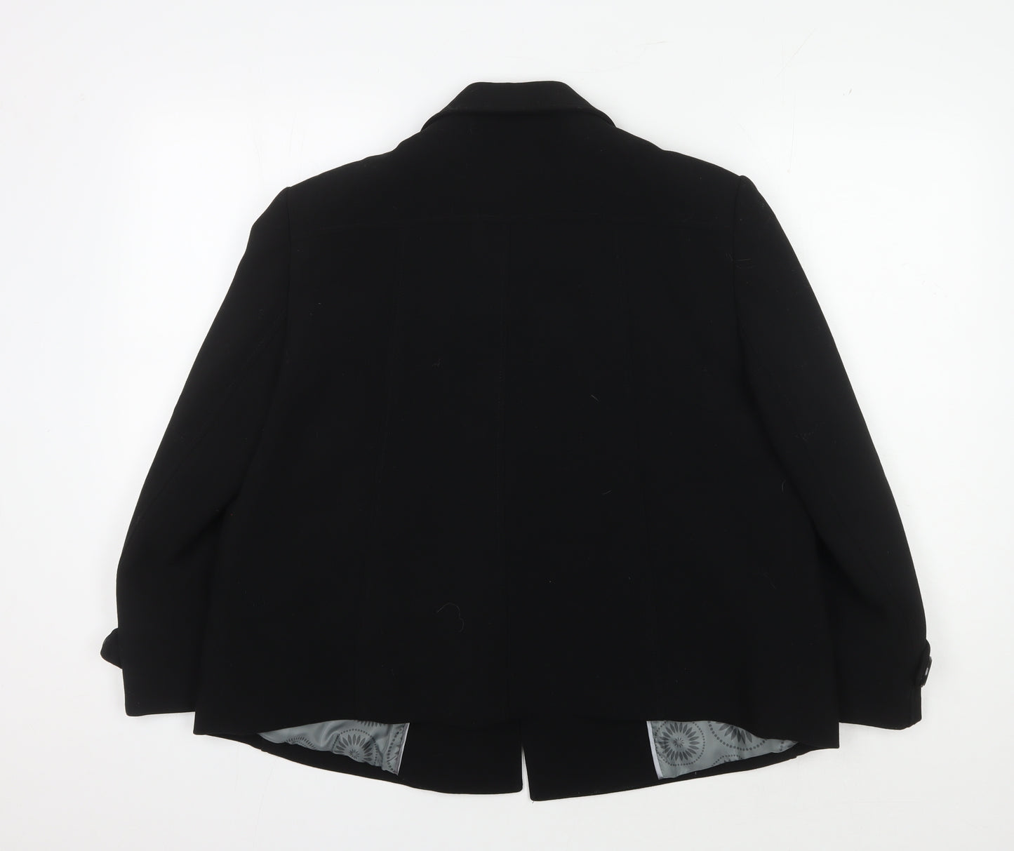 Klass Women's Black Pea Coat - Size 18, Lined, Button Closure