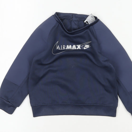Nike Boys Blue Pullover Sweatshirt 2 Years Sports Logo