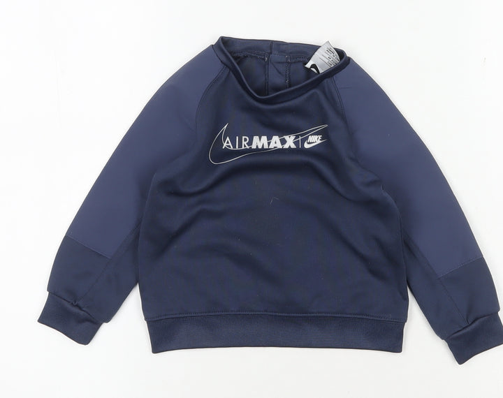 Nike Boys Blue Pullover Sweatshirt 2 Years Sports Logo